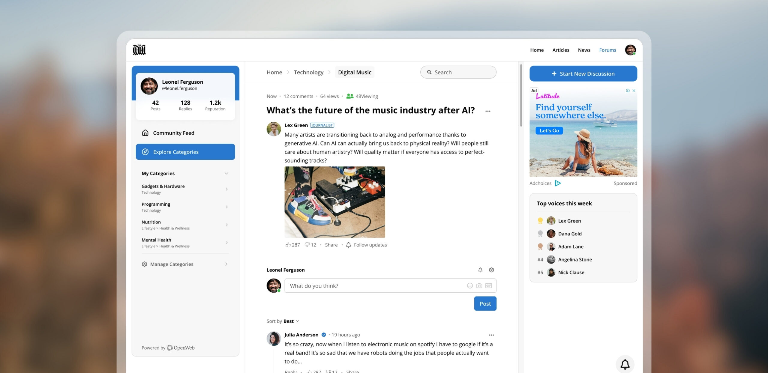 Forums example